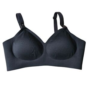 Momcozy Black Seamless Nursing & Pumping Bra Adjustable Smooth Womens Size Large